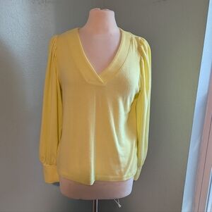 LOFT Lemon V-Neck Sweater